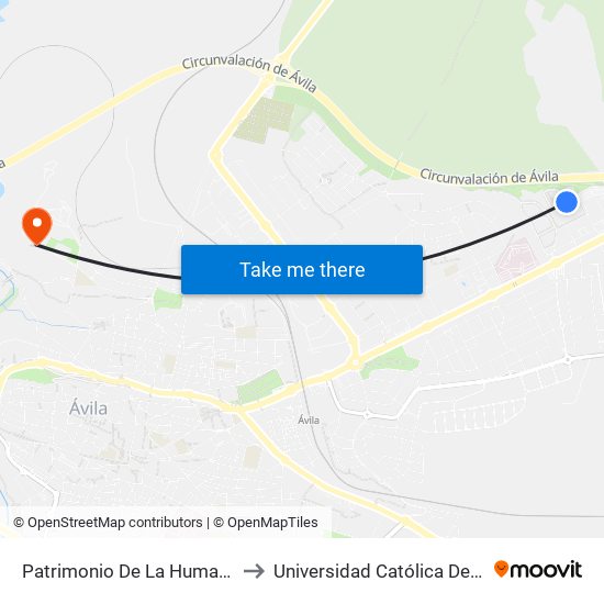 Patrimonio De La Humanidad to Universidad Católica De Ávila map