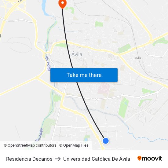 Residencia Decanos to Universidad Católica De Ávila map