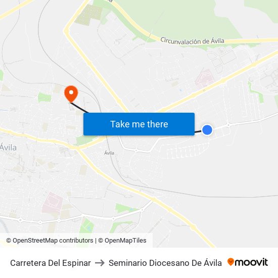 Carretera Del Espinar to Seminario Diocesano De Ávila map
