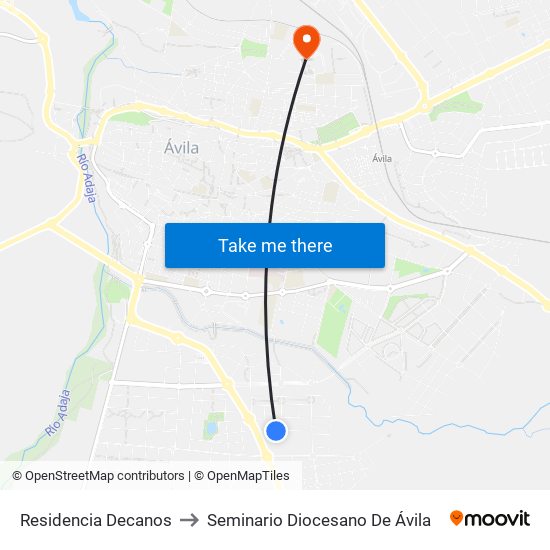 Residencia Decanos to Seminario Diocesano De Ávila map