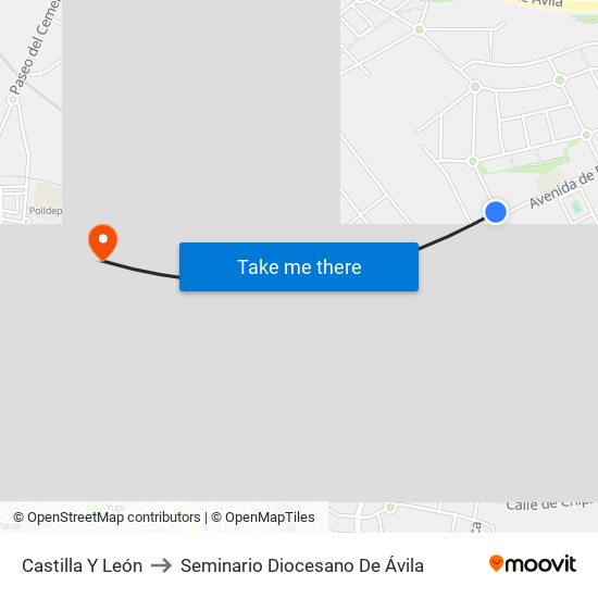Castilla Y León to Seminario Diocesano De Ávila map