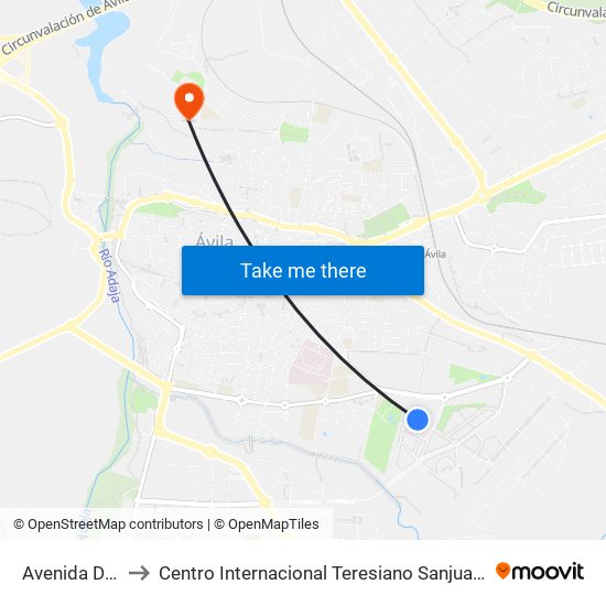 Avenida De La Juventud to Centro Internacional Teresiano Sanjuanista (Cites) - ""Universidad De La Mística"" map