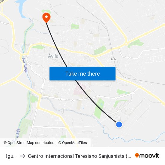 Igualdad to Centro Internacional Teresiano Sanjuanista (Cites) - ""Universidad De La Mística"" map