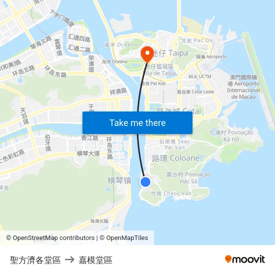 聖方濟各堂區 to 嘉模堂區 map