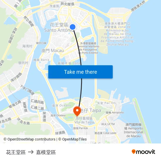 花王堂區 to 嘉模堂區 map