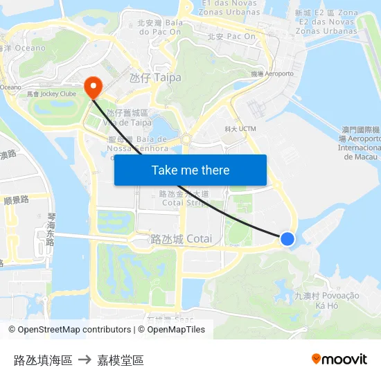 路氹填海區 to 嘉模堂區 map