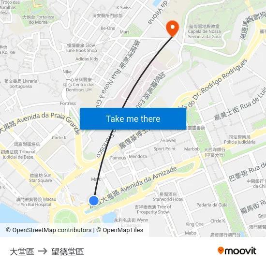 大堂區 to 望德堂區 map