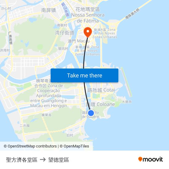 聖方濟各堂區 to 望德堂區 map