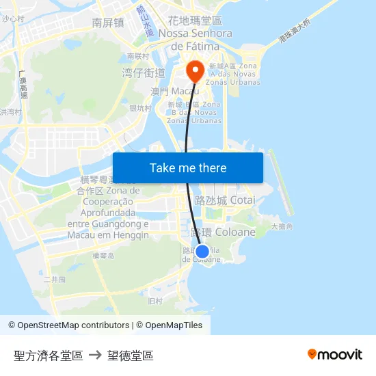 聖方濟各堂區 to 望德堂區 map