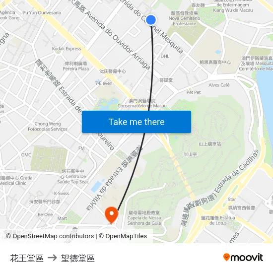 花王堂區 to 望德堂區 map