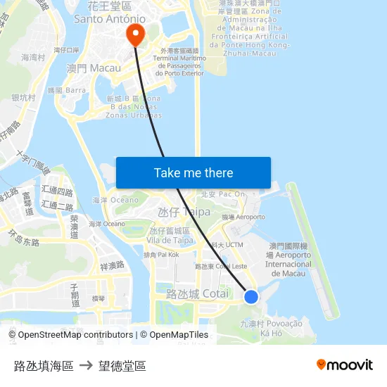 路氹填海區 to 望德堂區 map