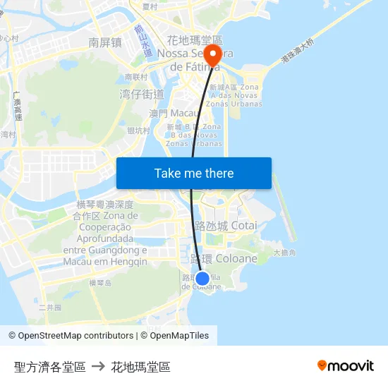 聖方濟各堂區 to 花地瑪堂區 map