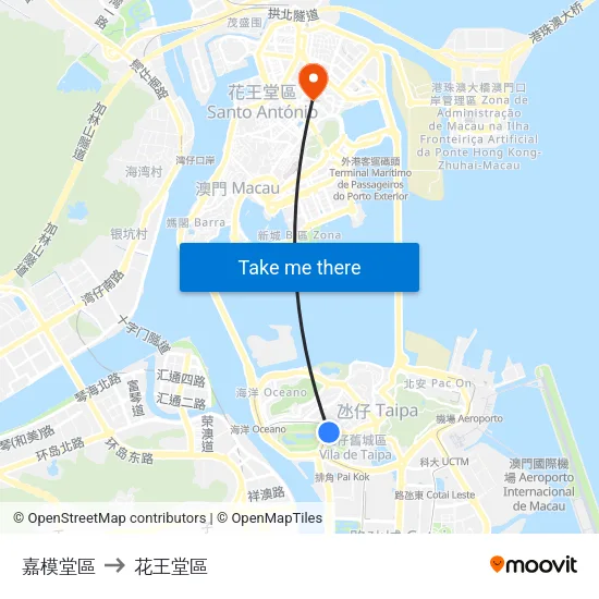 嘉模堂區 to 花王堂區 map