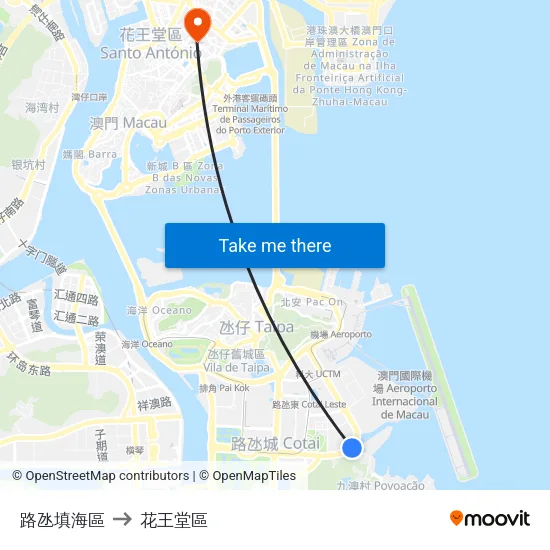 路氹填海區 to 花王堂區 map
