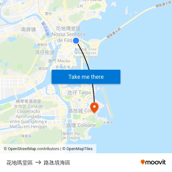 花地瑪堂區 to 路氹填海區 map