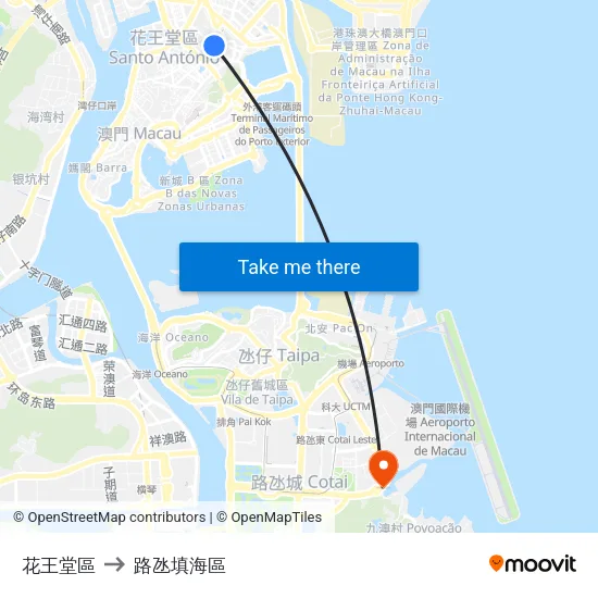 花王堂區 to 路氹填海區 map