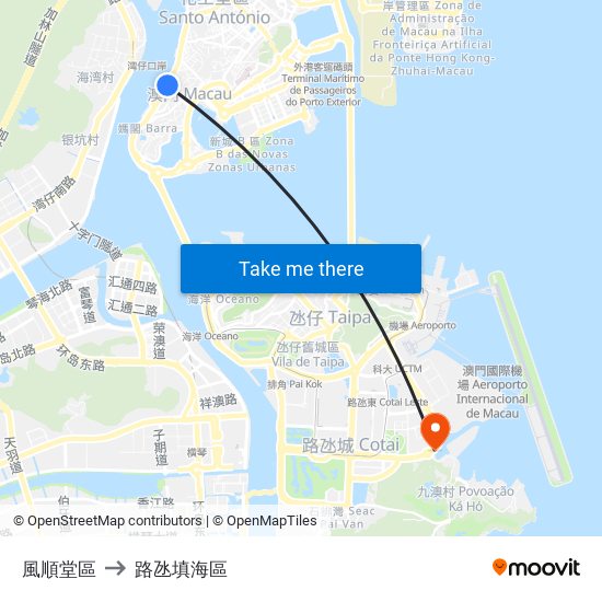 風順堂區 to 路氹填海區 map