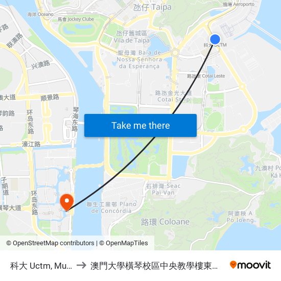 科大 Uctm, Must to 澳門大學橫琴校區中央教學樓東四座 map