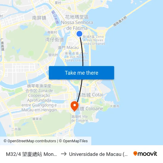M32/4 望廈總站 Mong-Há／Terminal to Universidade de Macau (澳門大學) Campus map
