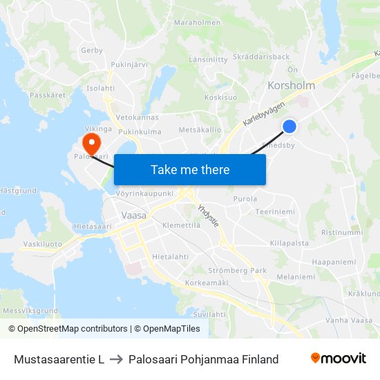 Mustasaarentie L to Palosaari Pohjanmaa Finland map