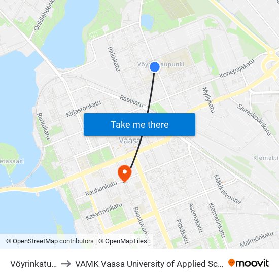 Vöyrinkatu 26 to VAMK Vaasa University of Applied Sciences map