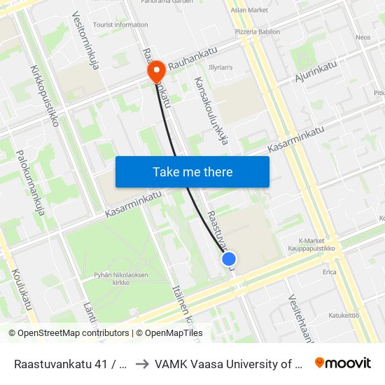 Raastuvankatu 41 / Keskuskoulu to VAMK Vaasa University of Applied Sciences map