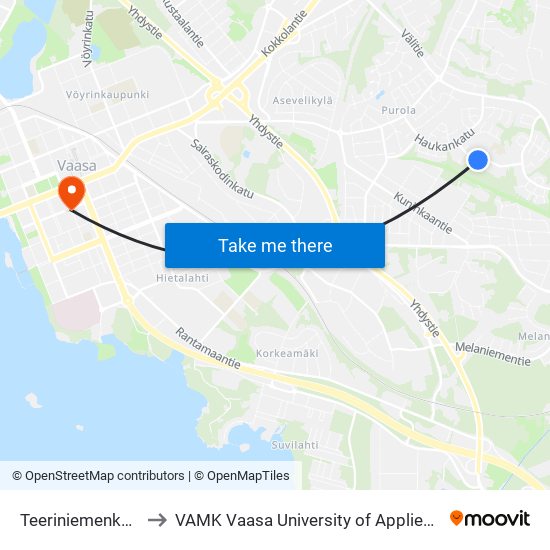 Teeriniemenkatu 10 to VAMK Vaasa University of Applied Sciences map