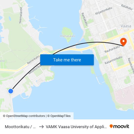 Moottorikatu / Rahtitie to VAMK Vaasa University of Applied Sciences map