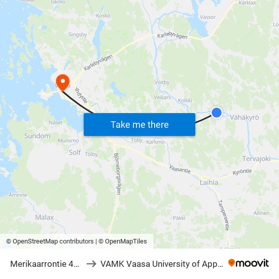 Merikaarrontie 409 / Silta to VAMK Vaasa University of Applied Sciences map