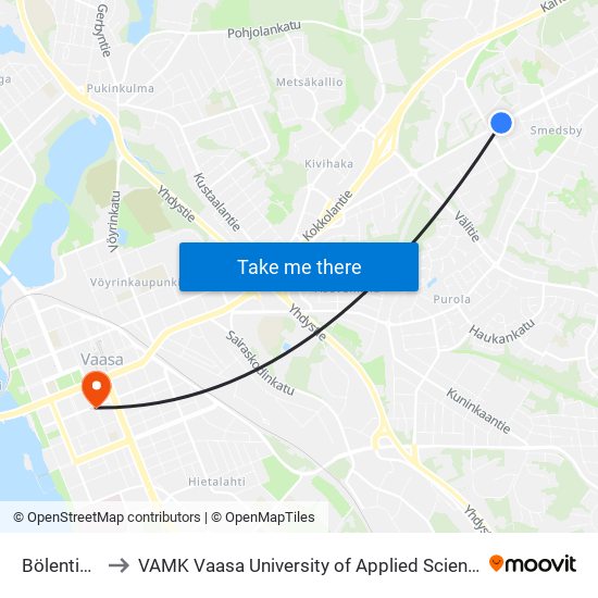 Bölentie L to VAMK Vaasa University of Applied Sciences map