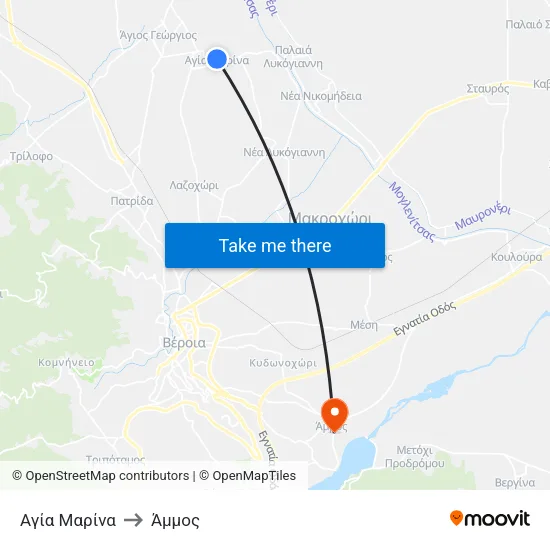 Αγία Μαρίνα to Άμμος map