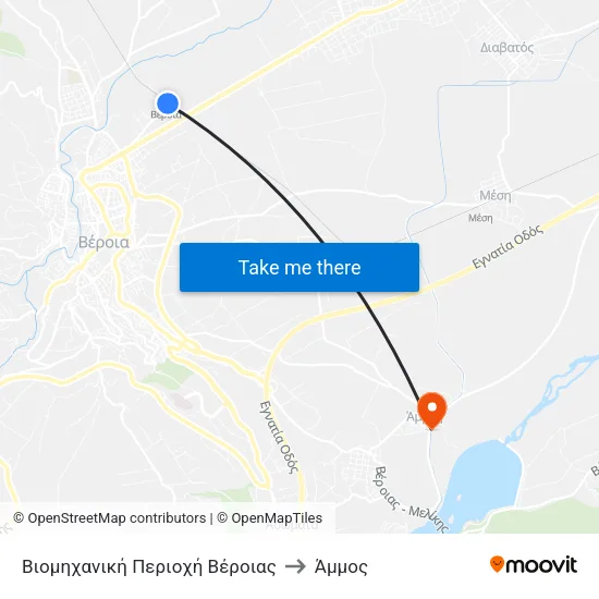 Βιομηχανική Περιοχή Βέροιας to Άμμος map