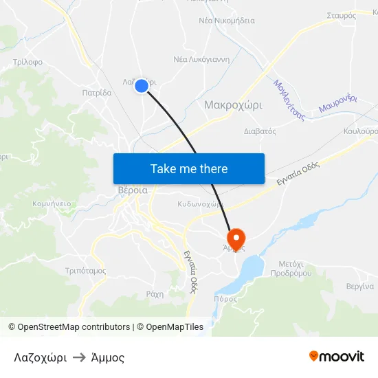 Λαζοχώρι to Άμμος map