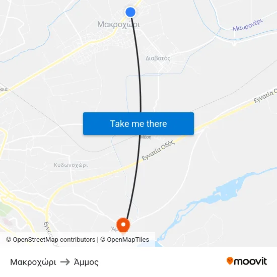 Μακροχώρι to Άμμος map