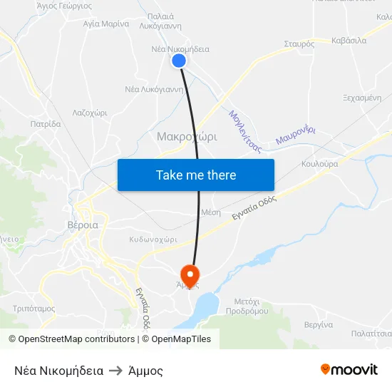 Νέα Νικομήδεια to Άμμος map