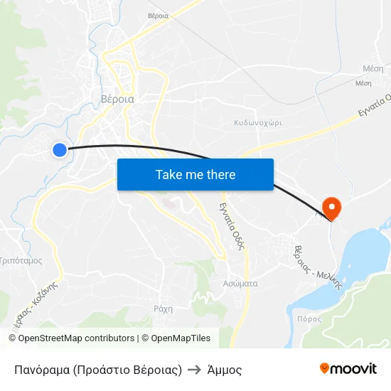 Πανόραμα (Προάστιο Βέροιας) to Άμμος map
