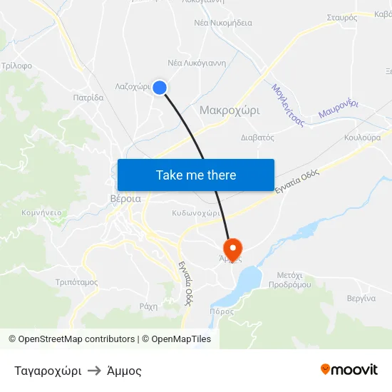 Ταγαροχώρι to Άμμος map