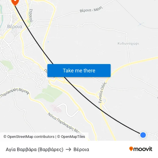 Αγία Βαρβάρα (Βαρβάρες) to Βέροια map