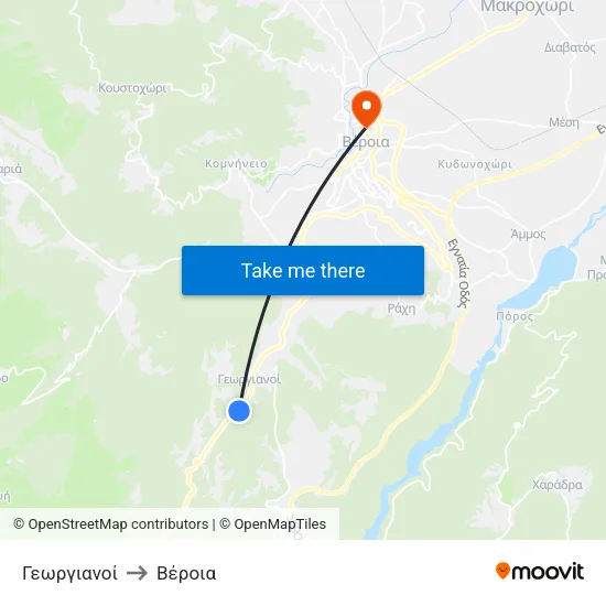 Γεωργιανοί to Βέροια map