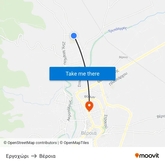 Εργοχώρι to Βέροια map