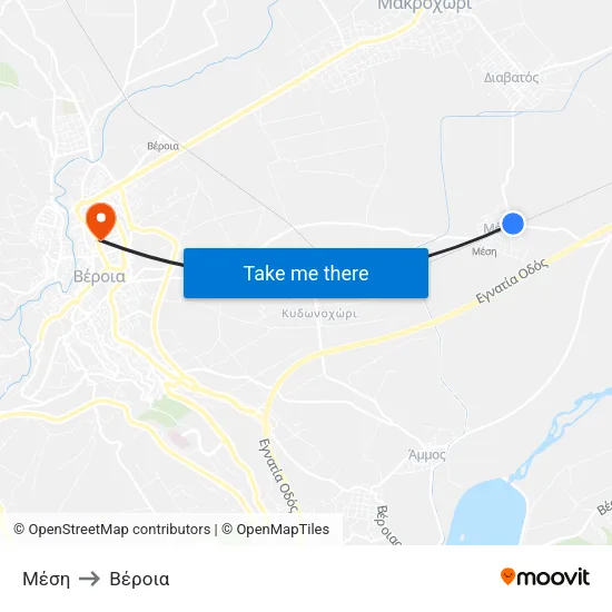 Μέση to Βέροια map