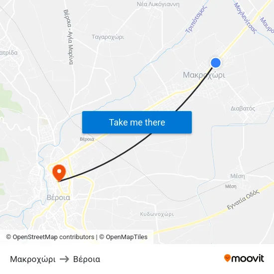 Μακροχώρι to Βέροια map