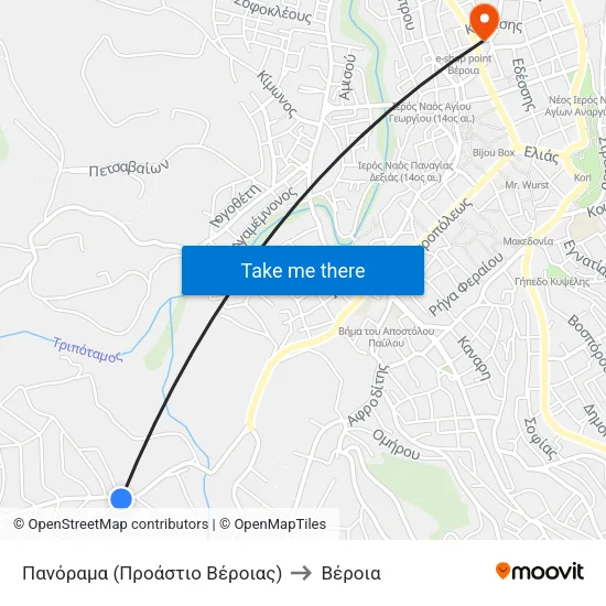 Πανόραμα (Προάστιο Βέροιας) to Βέροια map
