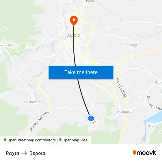 Ραχιά to Βέροια map