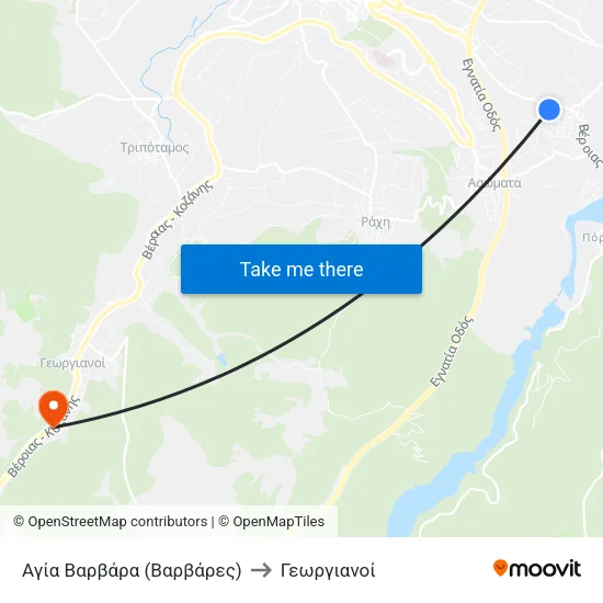 Αγία Βαρβάρα (Βαρβάρες) to Γεωργιανοί map