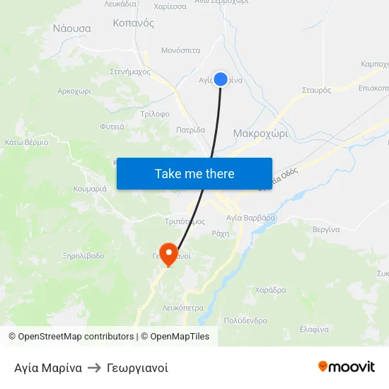 Αγία Μαρίνα to Γεωργιανοί map