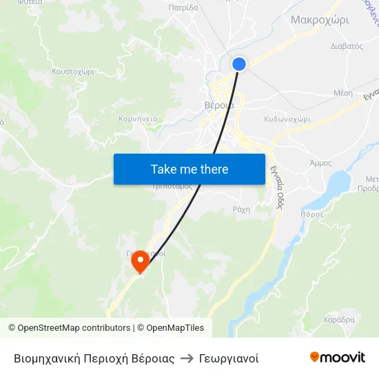 Βιομηχανική Περιοχή Βέροιας to Γεωργιανοί map
