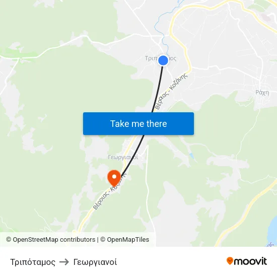 Τριπόταμος to Γεωργιανοί map