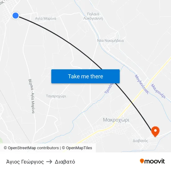 Άγιος Γεώργιος to Διαβατό map