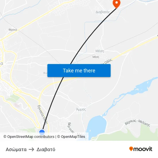 Ασώματα to Διαβατό map